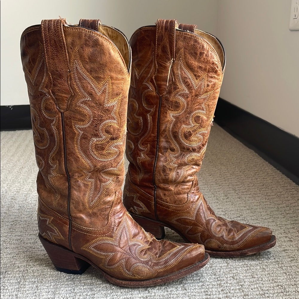 Brown Leather Cowboy Boots - Picture 11 of 11